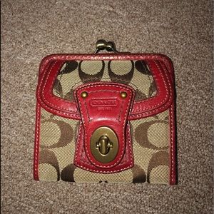 Coach Red and Tan wallet
